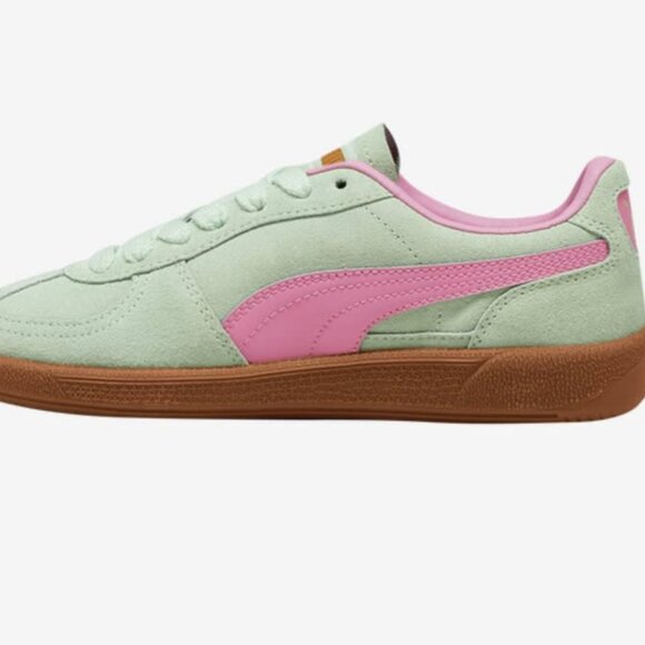 Puma Palermo Pink and Green Sneakers - Size 6 1/2 Brand New Never Worn - Picture 2 of 3